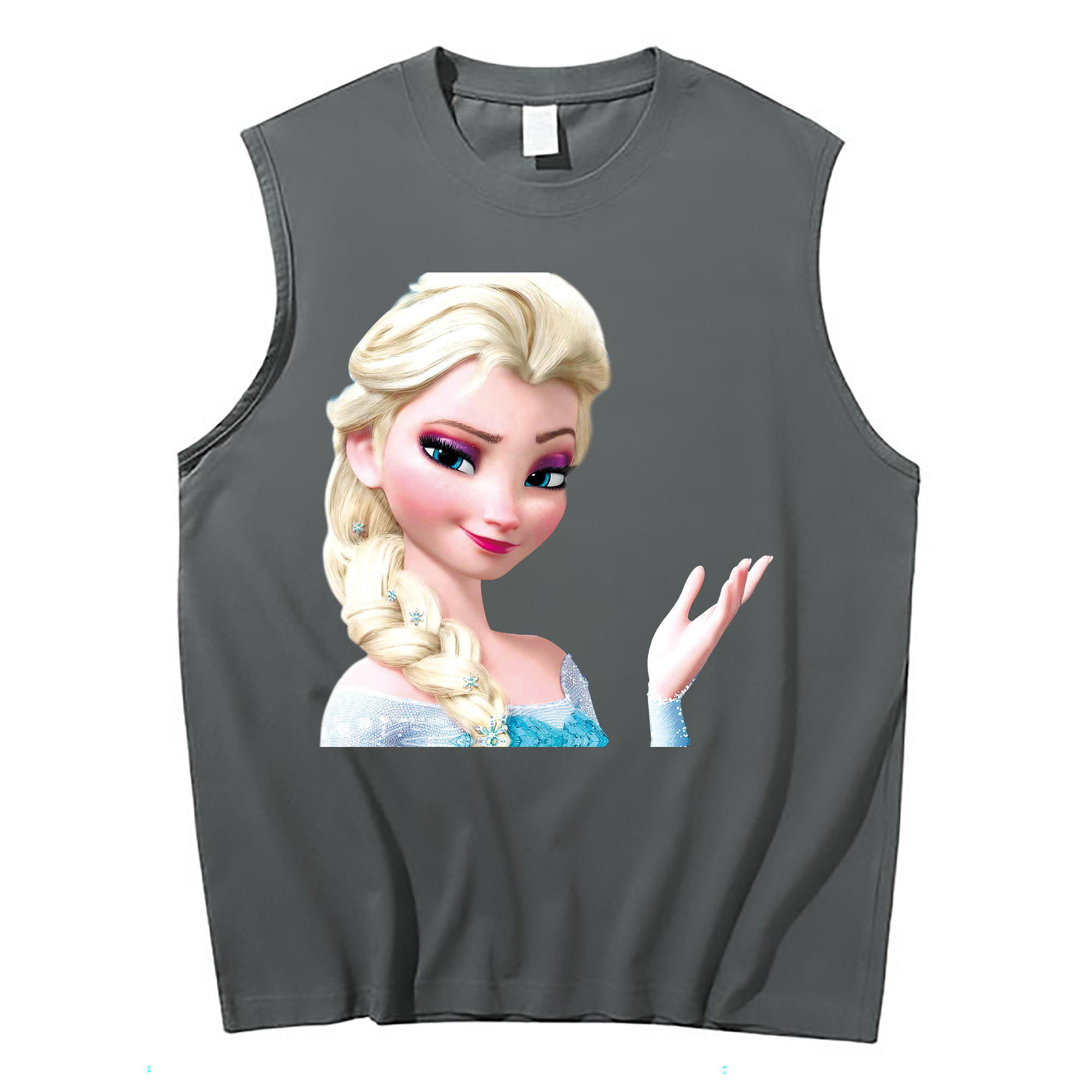 （画像用） アナと雪の女王 アンナ エルサ Frozen Anna Elsa コットン100％タンクトップ（フロントプリント）